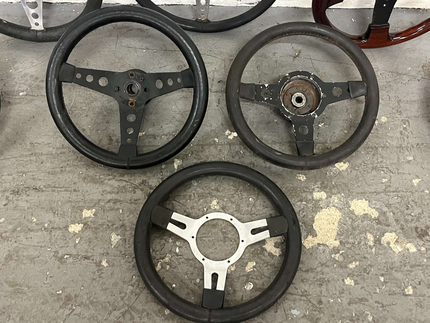 <p>Eight Classic Car Steering Wheels</p>