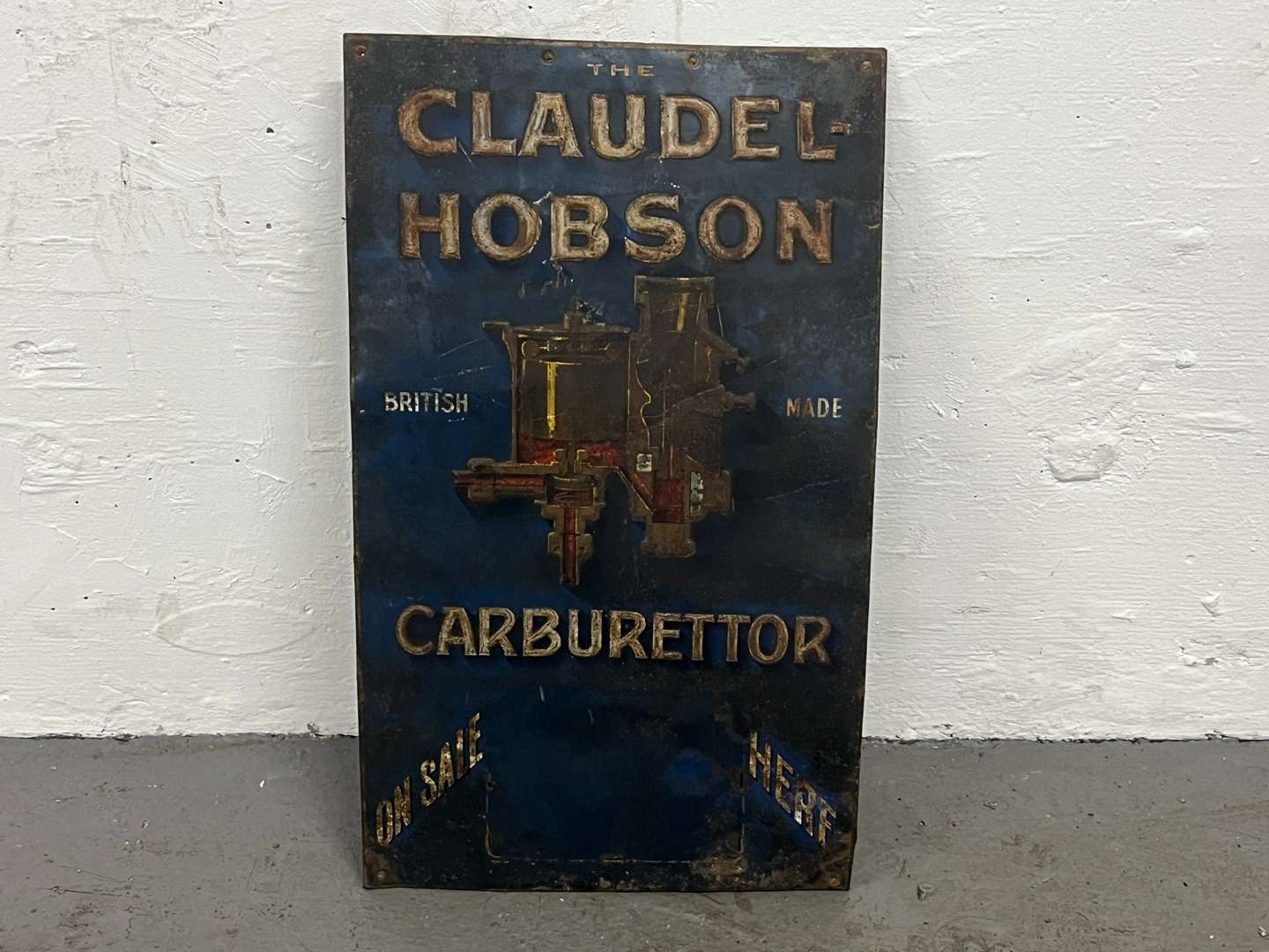 <p>The Claudel-Hobson Carburettor Pressed Tin Sign</p>