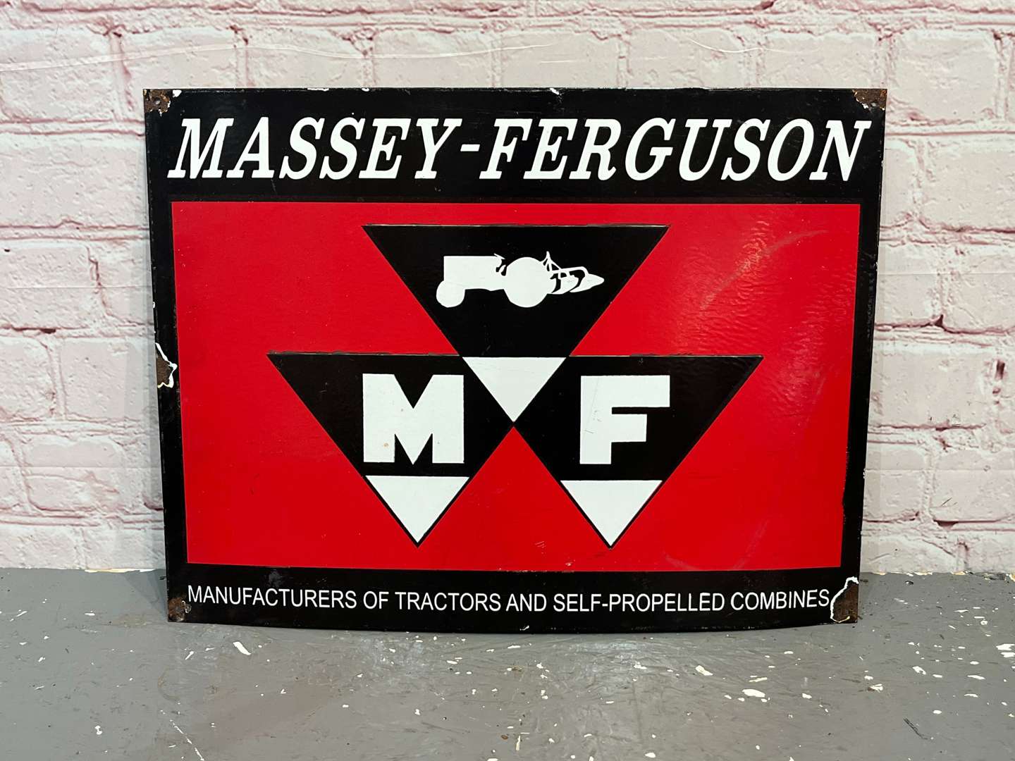 <p>Massey-Ferguson Tractor Enamel Sign</p>