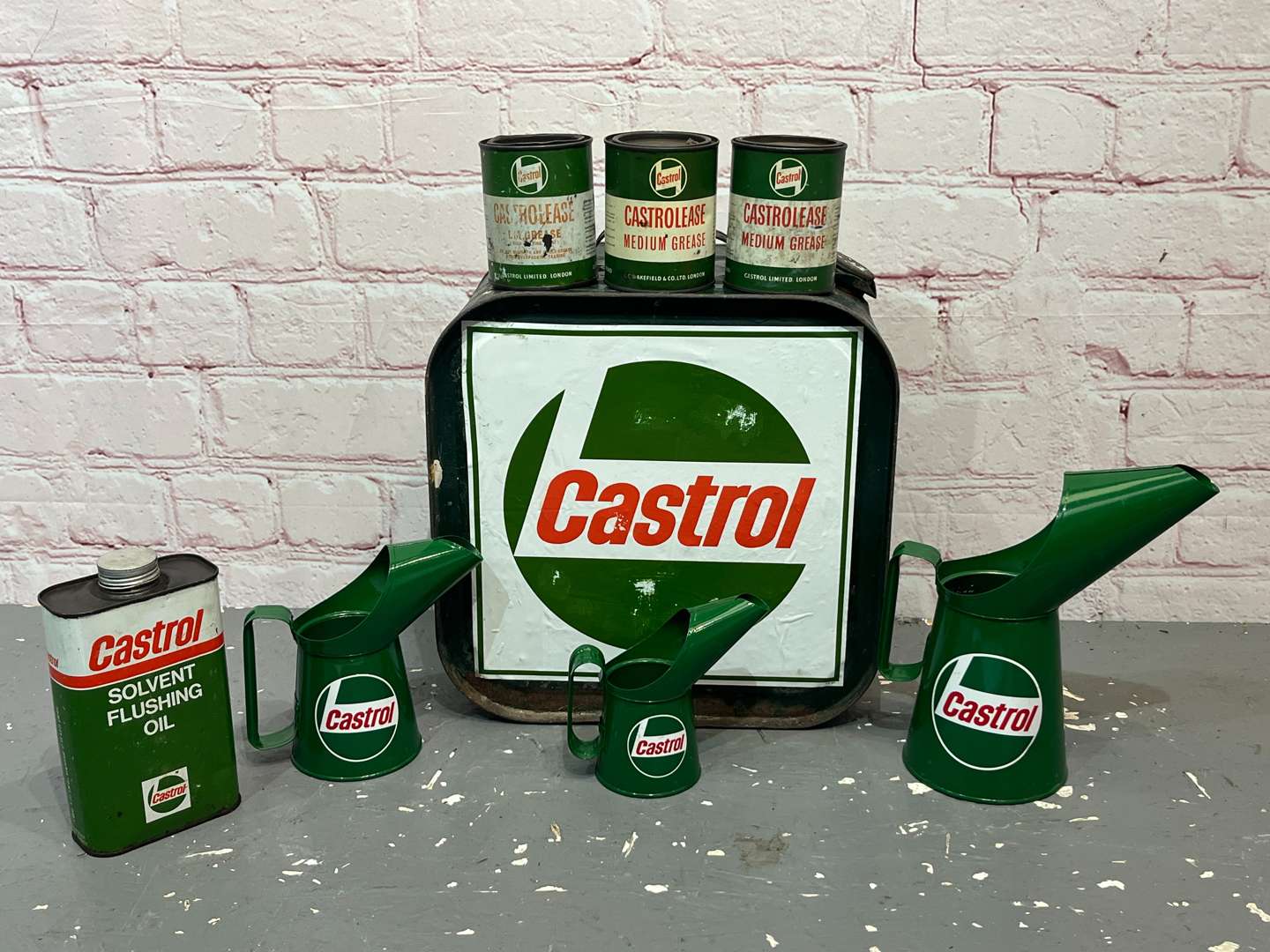 <p>Mixed Lot of Castrol Oil Pourers, Grease Cans Etc</p>