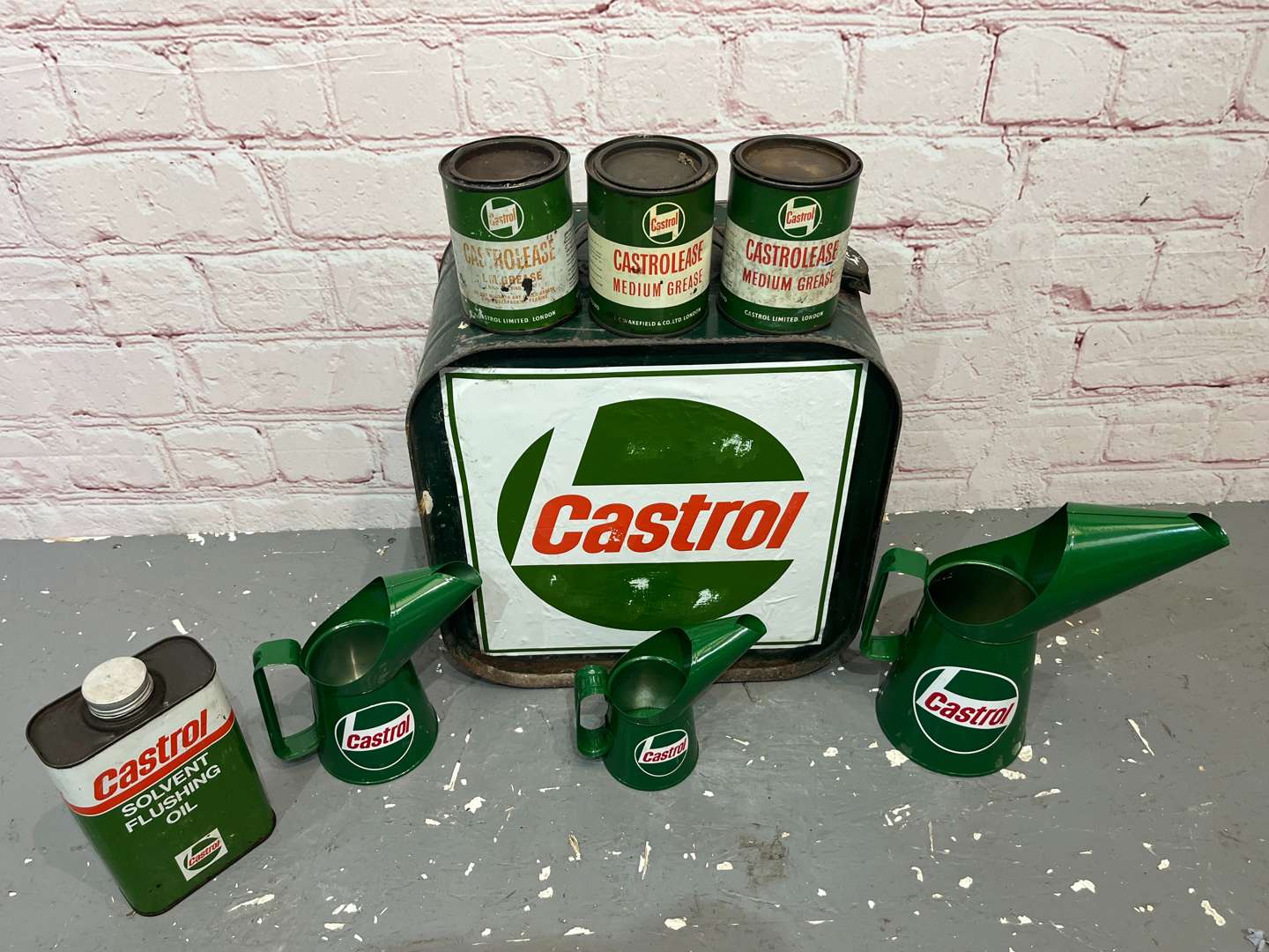 <p>Mixed Lot of Castrol Oil Pourers, Grease Cans Etc</p>