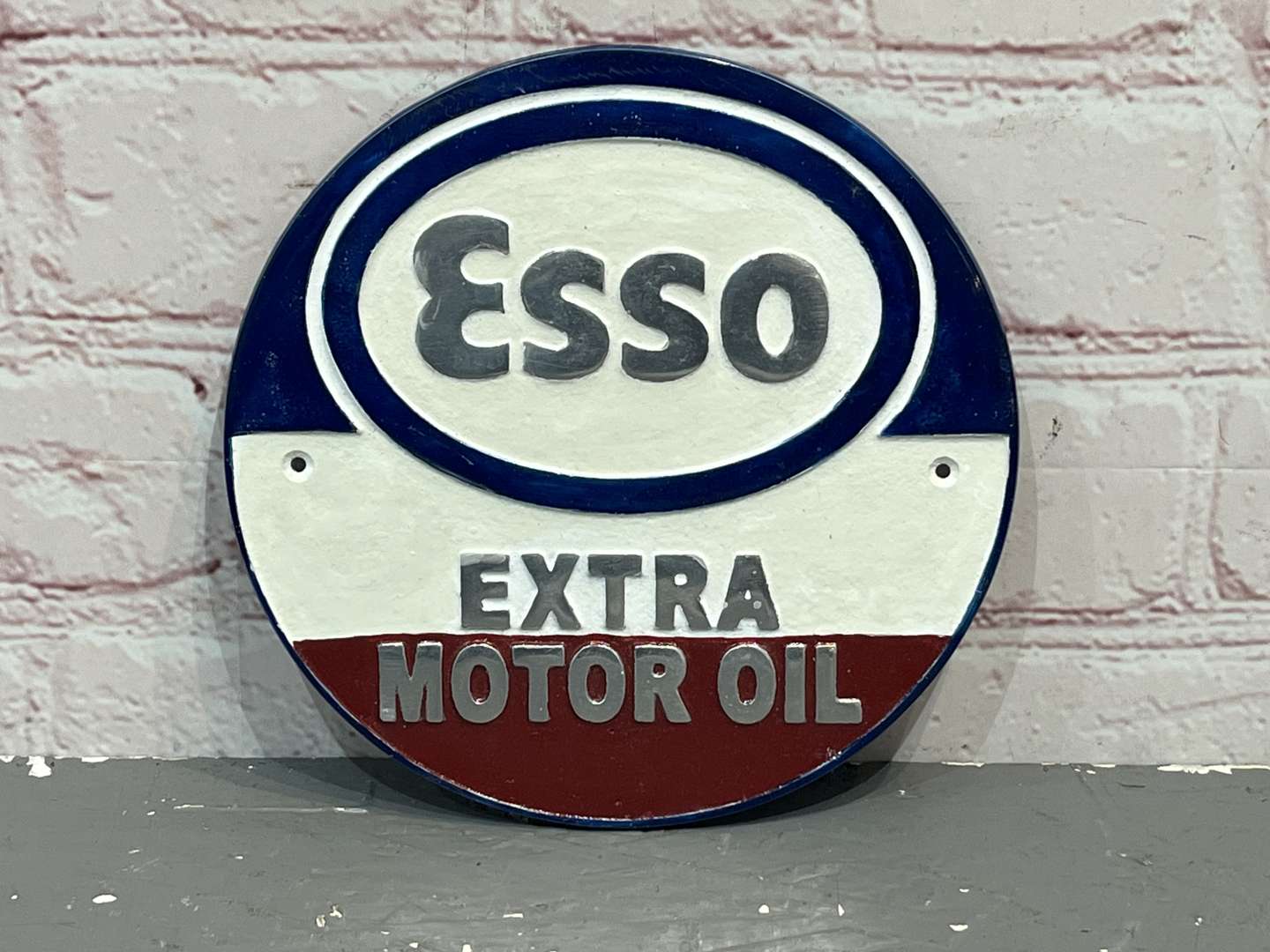 <p>Esso Extra Motor Oil Aluminium Circular Sign</p>