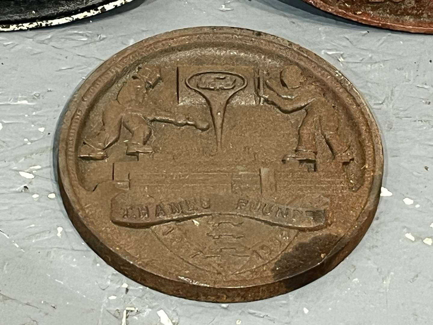 <p>Two British Cast Iron Railway Plates & Ford Thames Foundry Plaque (3)</p>